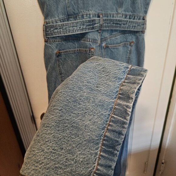NWOT Abercrombie and Fitch 90s Relaxed Denim Jumpsuit Large Petite - Picture 7 of 8